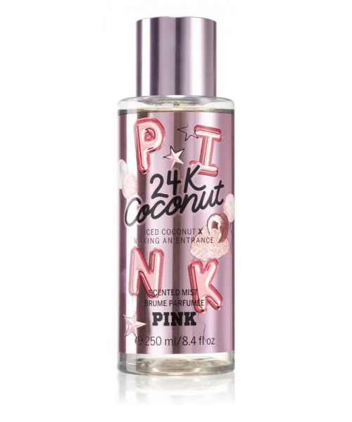 Парфюмерный Спрей для тела Victoria's Secret PINK 24K Coconut 250ml Виктория Сикрет Флавер Пинк 24К Кокос
